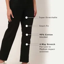 BROADSTAR Women Four Way Stretch Smart Straight Fit Easy Wash Stretchable Trousers-image-24
