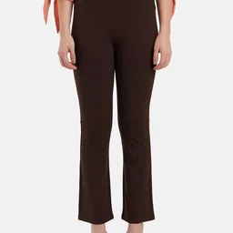 Kazo Women Straight Fit High-Rise Easy Wash Regular Trousers-image-50