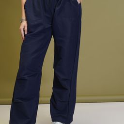 WESTHOOD Women High-Rise Loose Fit Classic Easy Wash Trousers-image-78