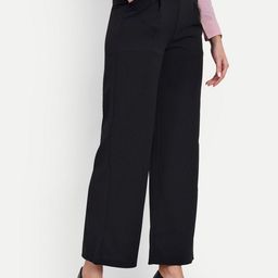 BROADSTAR Women Tailored Loose fit High-Rise Easy Wash Formal Parallel Trousers-image-76