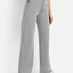 BROADSTAR Women Smart Loose Fit High-Rise Easy Wash Parallel Trousers-picture-40