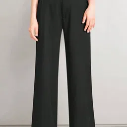 BROADSTAR Women Smart Loose Fit High-Rise Easy Wash Casual Regular Trousers Trousers-picture-31