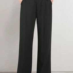 BROADSTAR Women Smart Flat-Front High-Rise Wide Leg Stretchable Formal Parallel Trousers-image-88