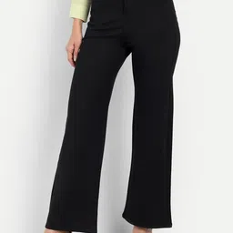 BROADSTAR Women Smart Loose Fit High-Rise Formal Trousers-picture-6