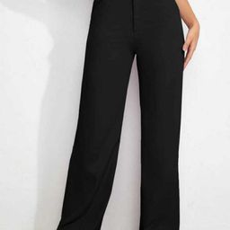 BROADSTAR Women Smart Flat-Front High-Rise Wide Leg Stretchable Parallel Trousers-image-92
