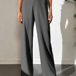 BROADSTAR Women Smart Loose Fit High-Rise Formal Trousers-picture-45