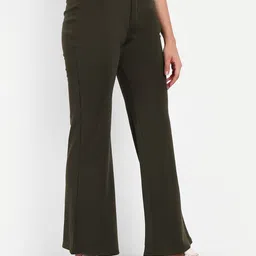 BROADSTAR Women Smart Flared High-Rise Easy Wash Bootcut Trousers-picture-46