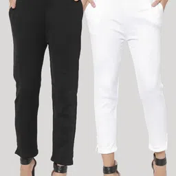 Clora Creation Women Pack of 2 Smart Easy Wash Trousers-45