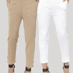 Clora Creation Women Pack of 2 Smart Easy Wash Trousers-image-28