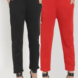 Clora Creation Women Pack of 2 Smart Easy Wash Trousers-image-93