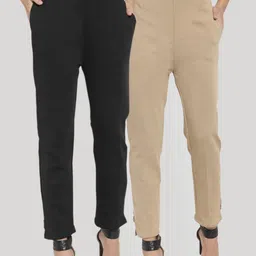Clora Creation Women Pack of 2 Smart Easy Wash Trousers-image-70
