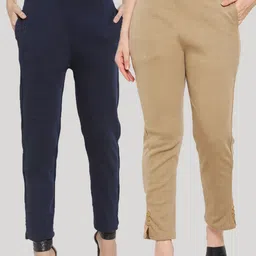 Clora Creation Women Pack of 2 Smart Easy Wash Trousers-image-80
