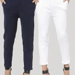 Clora Creation Women Pack of 2 Smart Easy Wash Trousers-image-77