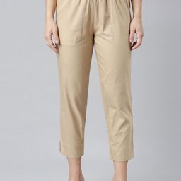 Go Colors Women Relaxed Mid-Rise Slim Fit Trousers-picture-6