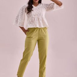 Go Colors Women Relaxed Loose Fit Cigarette Trousers-image-97