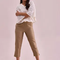 Go Colors Women Relaxed Loose Fit Trousers-image-84