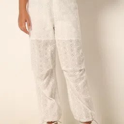 Vero Moda Girls Loose Fit Mid-Rise Cotton Trousers-image-74