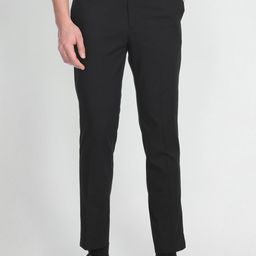 Arrow Men Mid Rise Dobby Autoflex Trousers-picture-29