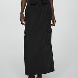 MANGO Women Maxi Straight Skirt with Cargo Pockets-picture-16