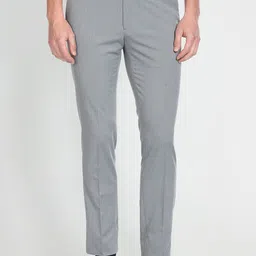 Arrow Men Mid-Rise Slim Fit Textured Dobby Auto Flex Formal Trousers-picture-35