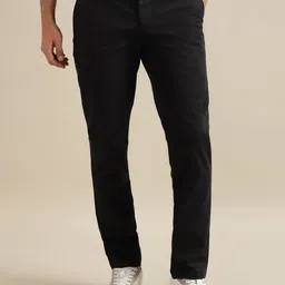 Andamen Men Ultra Mid-Rise Flat-Front Plain Cotton Trousers-image-64