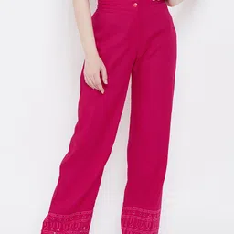 Be Indi Women Fuchsia Ethnic Palazzos-image-26