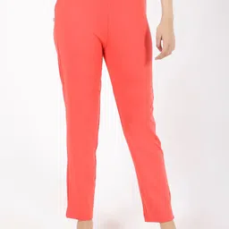 SPIFFY Women Relaxed Straight Leg Straight Fit Cigarette Trousers-image-77