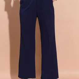 Tokyo Talkies Mid-Rise Flat-Front Straight Fit Parallel Trousers-image-79