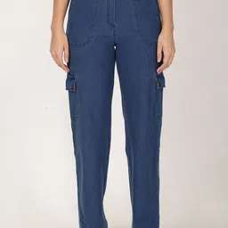 FUTURO Women Solid Regular Fit Cargo Trousers-image-33