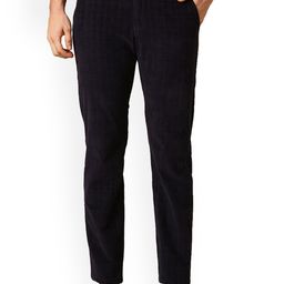 Allen Solly Men Checked Mid Rise Slim Fit Cotton Chinos Trousers-picture-23