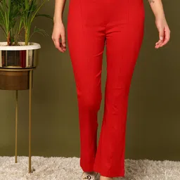 mokshi Women Mid-Rise Pleated Bootcut Trousers-image-55
