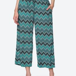 Biba Women Green & White Striped Cropped Palazzos-image-34