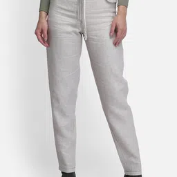 Smarty Pants Women Off-White Slim Fit Trousers-image-25