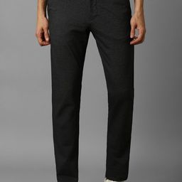 Louis Philippe Sport Men Textured Slim Fit Trousers-picture-49
