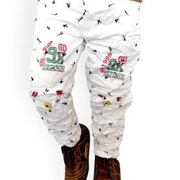BAESD Boys Conversational Printed Slim Fit Mid Rise Cotton Trousers-17