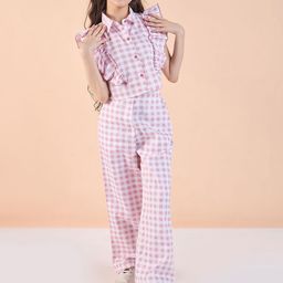 Stylo Bug Girls Checked Top with Trousers-image-9