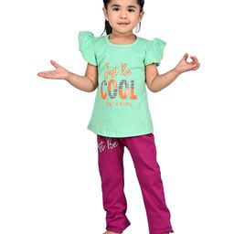 BAESD Girls Typography Printed Cotton Top with Trousers-image-74