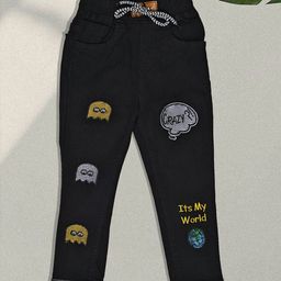 F2M Boys Printed Slim Fit High-Rise Joggers Trousers-picture-13