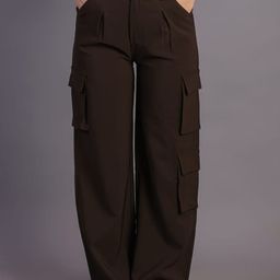 HIGH BUY Women Relaxed Loose Fit High-Rise Pleated Cargos-image-96
