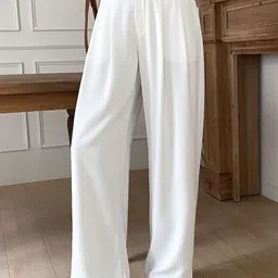HIGH BUY Women Relaxed Loose Fit High-Rise Pleated Trousers-picture-13