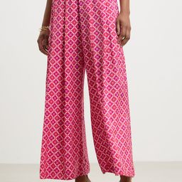 CALLIOPE Women Pink Floral Printed Flared High-Rise Pleated Trousers-image-62