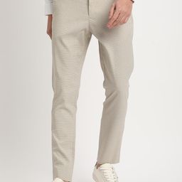 THE BEAR HOUSE Men Solid Tapered Fit Mid-Rise Trousers-image-26