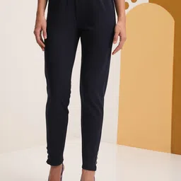 Vishudh Women Mid Rise Slim Fit Trousers-image-47
