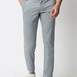 Basics Men Checked Tapered Fit Trousers-image-28