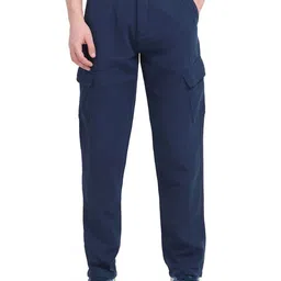 RARE RABBIT Men Tailored Relaxed Fit Mid-Rise Cargos Trousers-picture-16