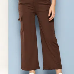 Aarika Girls Smart Flared Mid-Rise Cotton Cargos-image-34