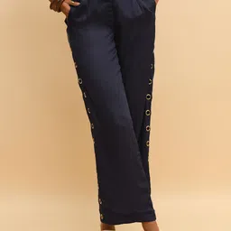R.Y by Rishi and Vibhuti Women Relaxed High Rise Flared Trousers-image-87