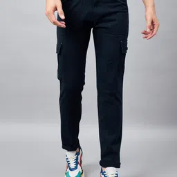STUDIO NEXX Men Relaxed Straight Leg Cargos Trousers-image-75
