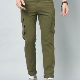 STUDIO NEXX Men Relaxed Straight Leg Cargos Trousers-image-45