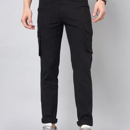 STUDIO NEXX Men Relaxed Straight Leg Cargos Trousers-image-54